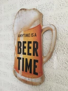 Enseigne murale chope de bière avec texte : 